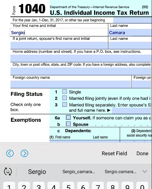 Form filling Android